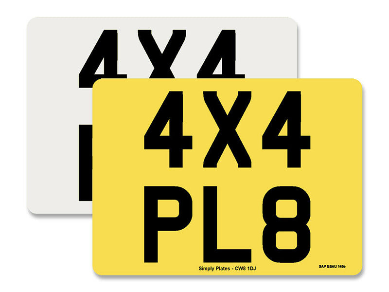 Printed 4x4 Square 11x8 Number Plates