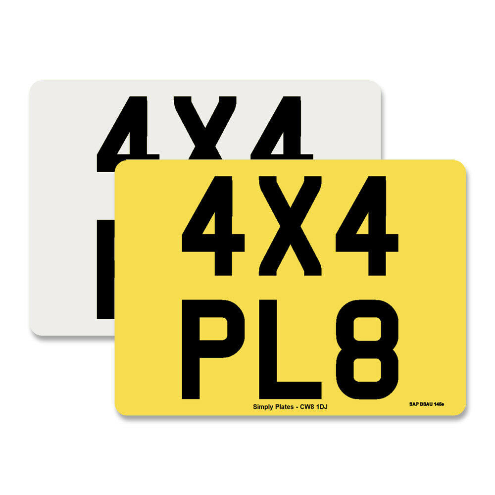 Printed 4x4 Square 11x8 Number Plates